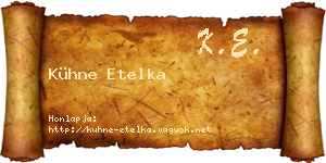 Kühne Etelka névjegykártya